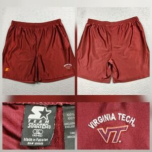Virginia Tech Hokies Starter Shorts Mens XL Maroon NCAA College Mesh Athletic
